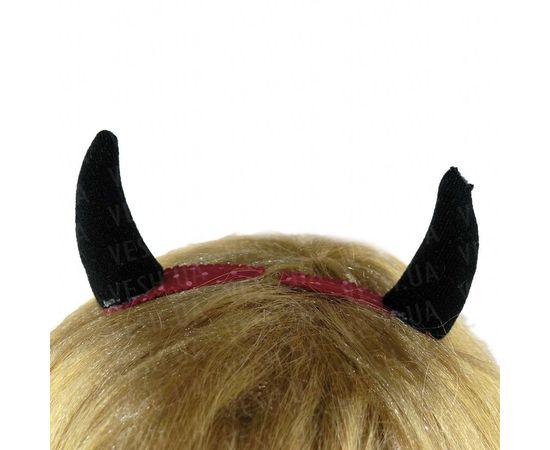 Товар распродан - Заколки рожки Чертенка черные уп. 12 шт - Карнавальные шляпы, фото 1