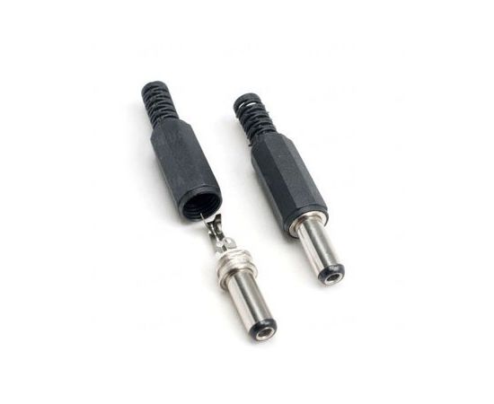 10 штук коннекторов питания 5,5 x 2,1 мм типа &quot;папа&quot; под пайку - для охранных CCTV камер видеонаблюдения (модель PWC-01), фото 1