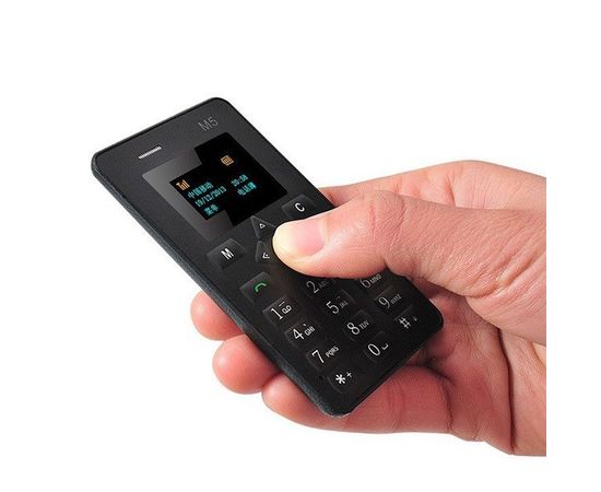 Картфон ультра тонкий мобильный телефон AIEK M5 BLACK, фото 1