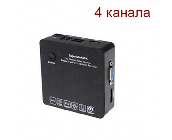 Миниатюрный 4-х канальный IP видеорегистратор FULL HD 1080P c ONVIF, HDMI и поддержкой внешнего ESATA/USB HDD до 4-х Tb (мод. KENVS 6200 4CH), фото 1