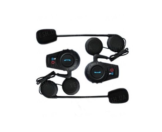 Комплект из 2-х беспроводных bluetooth гарнитур для мотоциклистов для установки на шлем на расстоянии до 500 метров (модель BT-500 R), фото 1