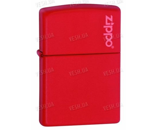 233ZL Зажигалка бензиновая RED MATTE w/ZIPPO LOGO, фото 1