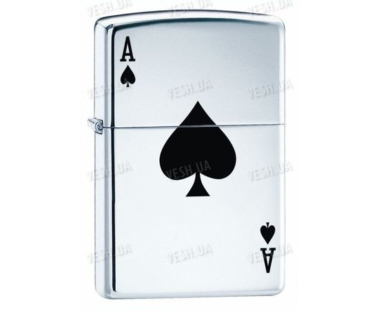 24011 Зажигалка бензиновая LUCKY ACE HIGH POLISH CHROME, фото 1