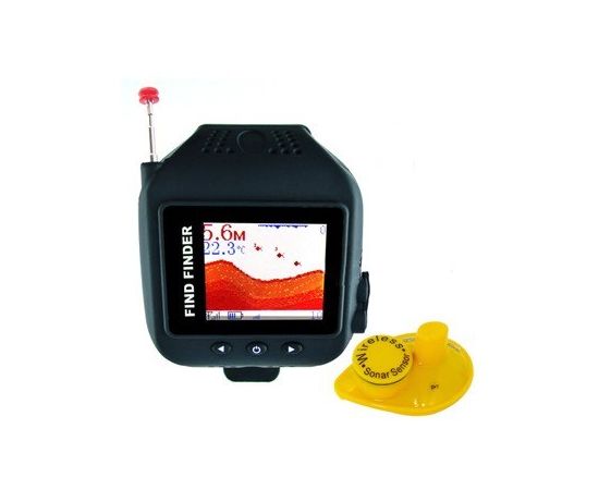 Беспроводной эхолот Fish Finder для рыбалки с 1.77 дюймовым монитором в виде наручных часов, дальностью до 60 метров (мод. FF-518), фото 1 Беспроводной эхолот Fish Finder для рыбалки с 1.77 дюймовым монитором в виде наручных часов, дальностью до 60 метров (мод. FF-518), фото 1