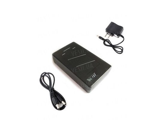 12V литий-полимерный перезаряжаемый аккумулятор 4800 mAh в чёрном пластиковом корпусе для питания охранных камер видеонаблюдения, фото 1 12V литий-полимерный перезаряжаемый аккумулятор 4800 mAh в чёрном пластиковом корпусе для питания охранных камер видеонаблюдения, фото 1