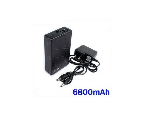 12V литий-полимерный перезаряжаемый аккумулятор 6800 mAh в чёрном пластиковом корпусе для питания охранных камер видеонаблюдения, фото 1 12V литий-полимерный перезаряжаемый аккумулятор 6800 mAh в чёрном пластиковом корпусе для питания охранных камер видеонаблюдения, фото 1