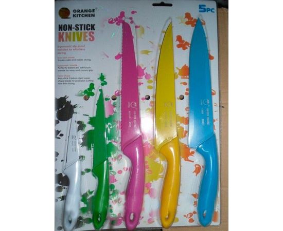 Набор ярких, металлических ножей (5 штук), фото 1