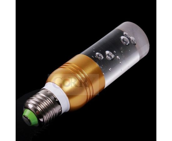 16-ти цветная энергосберегающая 3W цилиндрическая бронзовая кристальная LED лампочка c пультом ДУ - для создания романтической расслабляющей подсветки в комнате, фото 1