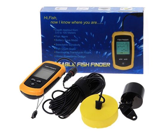Портативный проводной сонар (эхолот, рыболокатор) для поиска рыбы (модель ММ-100М) кабель 9,5 метров, фото 1