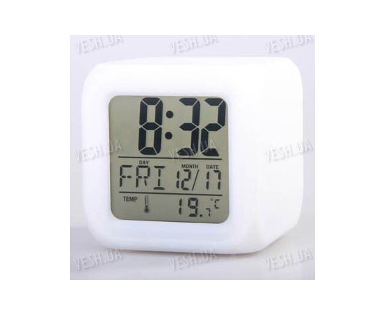 Настольные декоративные электронные часы с 7-ми цветной переливающейся подсветкой, фото 1