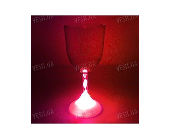 7-ми цветный светодиодный LED бокал для вина, шампанского с автоматически переливающейся подсветкой, фото 1