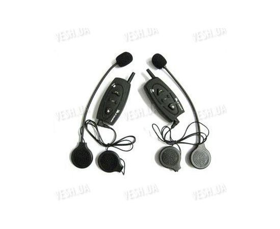 Комплект из 2-х цифровых беспроводных bluetooth гарнитур для мотоцыклистов и лыжников для установки на шлем на расстоянии до 500 метров (модель BTI-500), фото 1