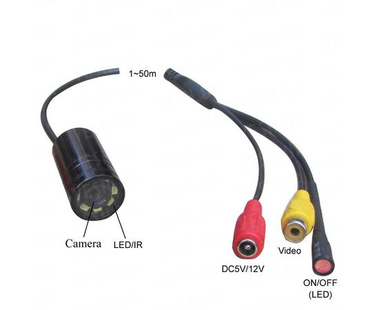 Профессиональная проводная МИНИ камера 520 TVL, угол обзора 90 градусов с невидимой ИК подсветкой до 5 метров (мод. MCV8-IR940), фото 4