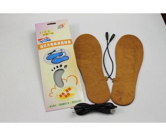 USB стельки с подогревом 39-44 размер (коричневые), фото 4
