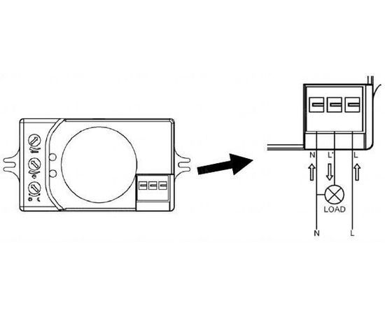 Микроволновый сенсор движения для включения выключения света 220V/AC-240V/AC, фото 2