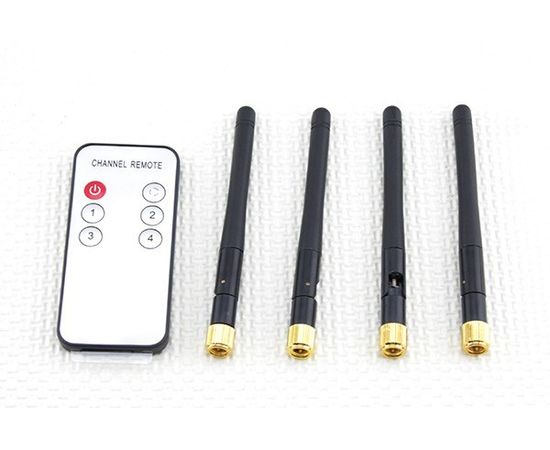 Комплект из 4-х каналаного беспроводного видеоприемника для камер на 2.4GHz с поддержкой аудио и видео, фото 2