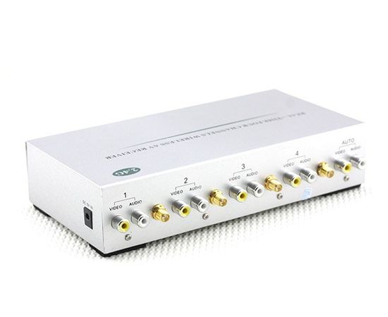 Комплект из 4-х каналаного беспроводного видеоприемника для камер на 2.4GHz с поддержкой аудио и видео, фото 3