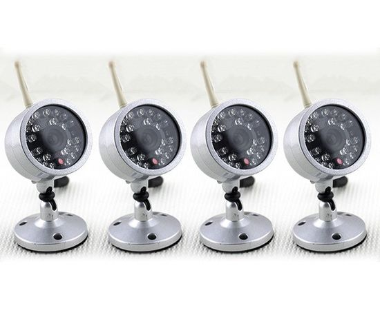 Комплект из 4-х каналаного беспроводного видеоприемника для камер на 2.4GHz с поддержкой аудио и видео, фото 4