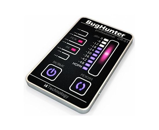 Портативный профессиональный детектор жучков и камер "BugHunter Professional CR-01" Карточка, фото 2 Портативный профессиональный детектор жучков и камер "BugHunter Professional CR-01" Карточка, фото 2