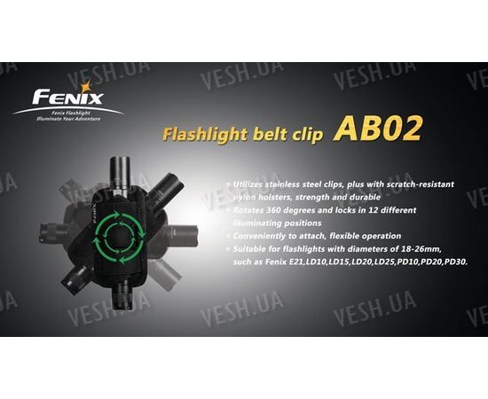 Клипса для фонарей Fenix AB02, фото 3 Клипса для фонарей Fenix AB02, фото 3