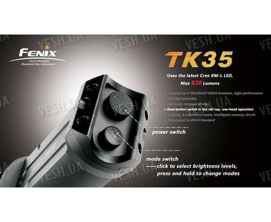 Фонарь Fenix TK35 Cree XM-L T6 LED, фото 5