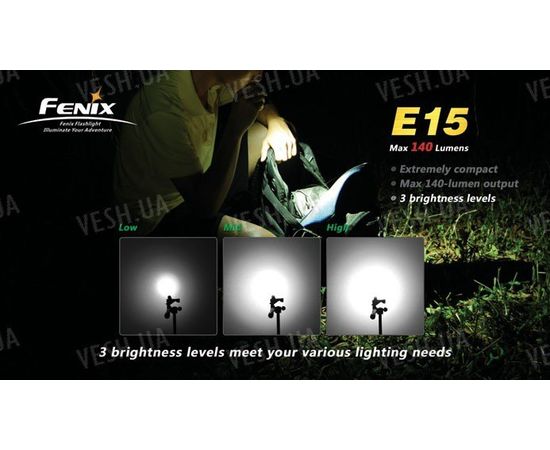 Фонарь Fenix E15 (Cree XP-E LED , 140лм, 1xCR123), фото 4
