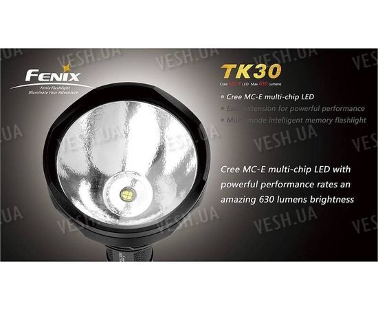 Тактический фонарь Fenix TK30 Cree MC-E LED + в подарок E05, фото 8