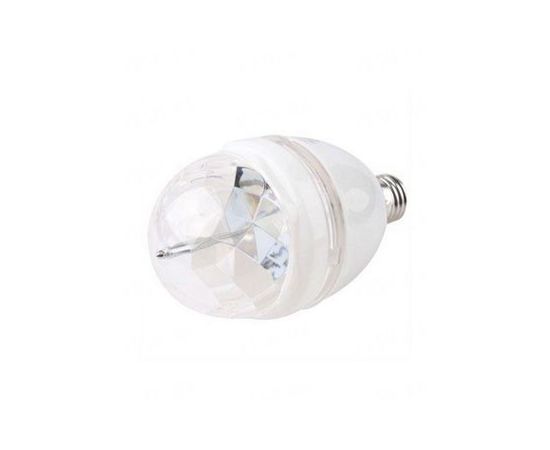 Разноцветная вращающаяся LED лампа с пультом ДУ и активацей под ритм для создания дискотечной светомузыки дома или в небольшом помещении, фото 2