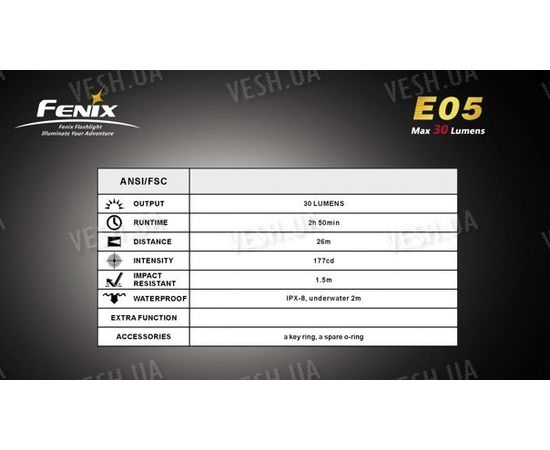 Фонарь Fenix E05 Cree XP-G R4 LED, фото 4