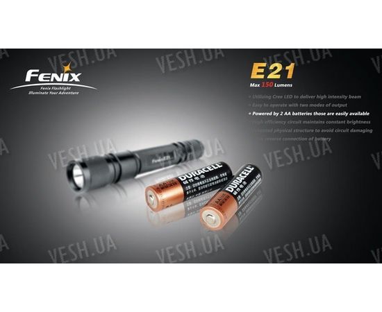 Фонарь Fenix E21 (Cree XP-E R2 , 150лм, 2xAA), фото 4 Фонарь Fenix E21 (Cree XP-E R2 , 150лм, 2xAA), фото 4