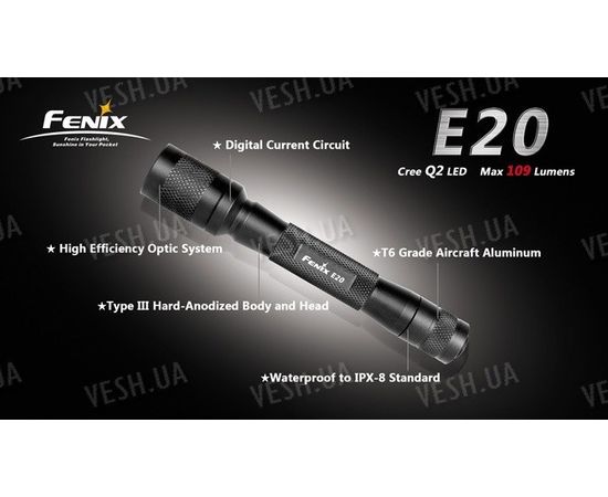 Фонарь Fenix E20 Cree 7090 XR-E LED, фото 2