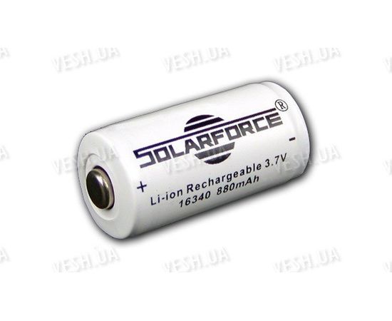 Аккумулятор 16340 (CR123) 880 mAh Solarforce (Защищен), фото 2