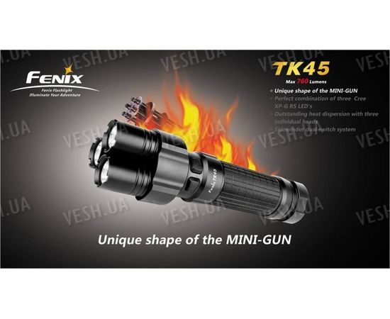 Фонарь Fenix TK45 (3xCree XP-G R5, 760 люмен, 8xAA), фото 8 Фонарь Fenix TK45 (3xCree XP-G R5, 760 люмен, 8xAA), фото 8