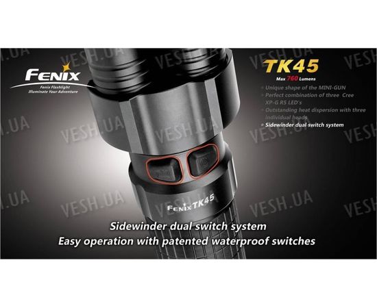 Фонарь Fenix TK45 (3xCree XP-G R5, 760 люмен, 8xAA), фото 5 Фонарь Fenix TK45 (3xCree XP-G R5, 760 люмен, 8xAA), фото 5