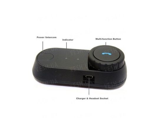 Комплект из 2-х беспроводных bluetooth мотогарнитур для мотоциклистов для установки на шлем на расстоянии до 1000 метров (модель BTI-1000), фото 4