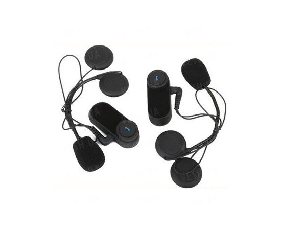 Комплект из 2-х беспроводных bluetooth мотогарнитур для мотоциклистов для установки на шлем на расстоянии до 1000 метров (модель BTI-1000), фото 3