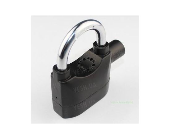 Уникальный металлический навесной замок со звуковой сиреной и сенсором на удар или попытку взлома - отличная вещь для защиты гаража или подсобных помещений, фото 2