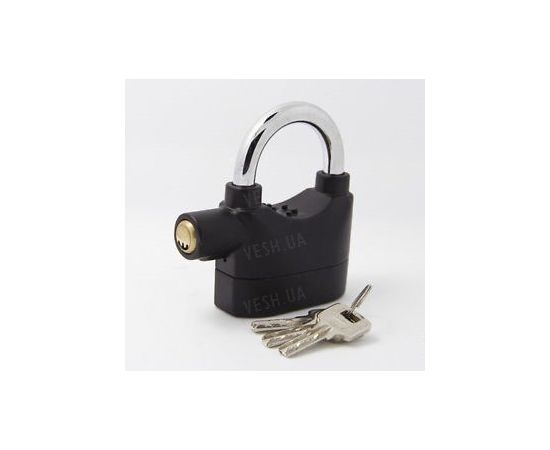 Уникальный металлический навесной замок со звуковой сиреной и сенсором на удар или попытку взлома - отличная вещь для защиты гаража или подсобных помещений, фото 3