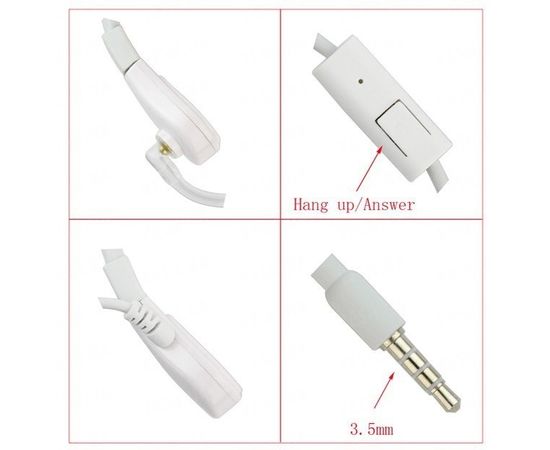 Горловая гарнитура (ларингофон) белая, наушник с прозрачной акустической трубкой для Iphone Samsung HTC LG MOTOROLA, фото 3