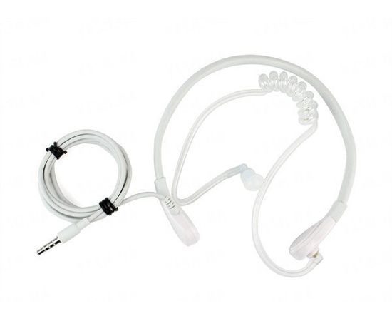 Горловая гарнитура (ларингофон) белая, наушник с прозрачной акустической трубкой для Iphone Samsung HTC LG MOTOROLA, фото 2