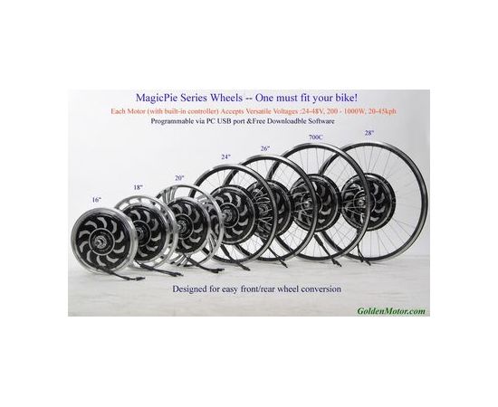 Электронабор Magic Pie 2 передний привод обод 16 дюймов GoldenMotor, фото 19