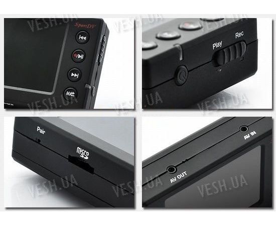 Комплект: наголовная проводная влагозащитная спортивная экшн камера + портативный видеорегистратор с LCD экраном - для активных видов спорта, фото 2