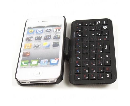 Беспроводная чёрная WiFi мини клавиатура на 49 клавиш для iPhone 4 4S 4G 4GS  в комплекте с чехлом и технологией Bluetooth 3.0, фото 2 Беспроводная чёрная WiFi мини клавиатура на 49 клавиш для iPhone 4 4S 4G 4GS  в комплекте с чехлом и технологией Bluetooth 3.0, фото 2