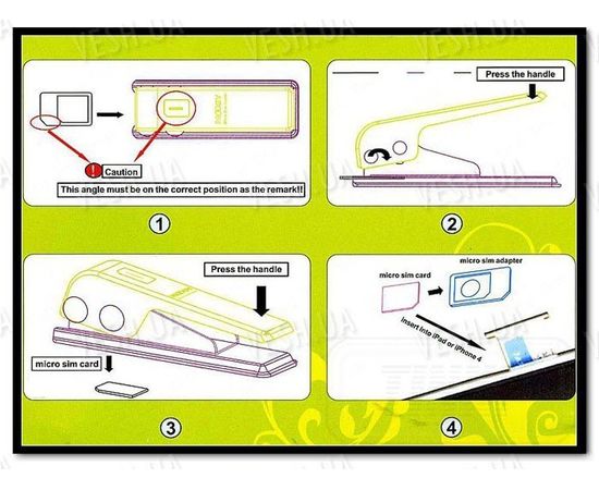 Степлер для обрезания sim-карт под microSim для iPhone 4 и iPad, фото 3 Степлер для обрезания sim-карт под microSim для iPhone 4 и iPad, фото 3