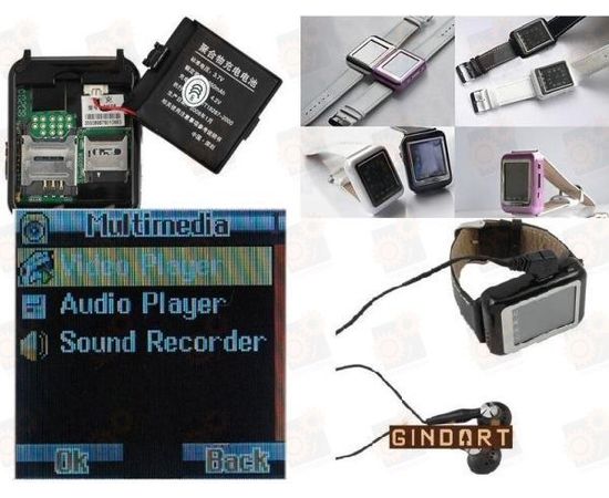 Мини GSM часы - мобильный телефон с 1.33 сенсорным дисплеем и bluetooth гарнитурой (модель AOKE 008), фото 2