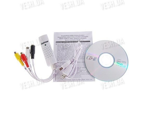 1 канальный видео USB преобразователь с аудио каналом для записи видео на компьютер EasyCAP USB 2.0 с поддержкой Mac OS, фото 2 1 канальный видео USB преобразователь с аудио каналом для записи видео на компьютер EasyCAP USB 2.0 с поддержкой Mac OS, фото 2