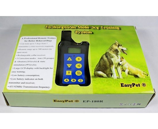 Собачий ошейник -  Easypet EP-180R электрошокер с дистанционным управлением с LCD дисплеем для контроля, тренировки и дрессировки собак на расстоянии до 500 метров, фото 3