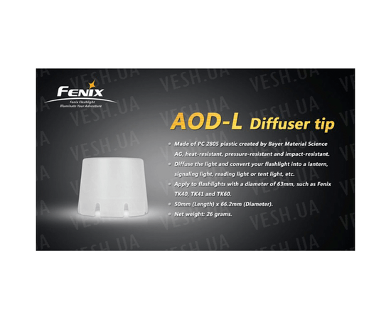 Диффузионный фильтр белый для Fenix  TK40, TK41, TK50, TK60 : -Аксессуары Fenix, фото 5