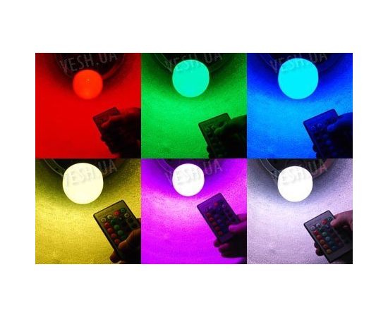 16-ти цветная LED лампа освещения 3W с изменяющимися цветами и режимами освещения + пульт дистанционного управления, фото 2 16-ти цветная LED лампа освещения 3W с изменяющимися цветами и режимами освещения + пульт дистанционного управления, фото 2