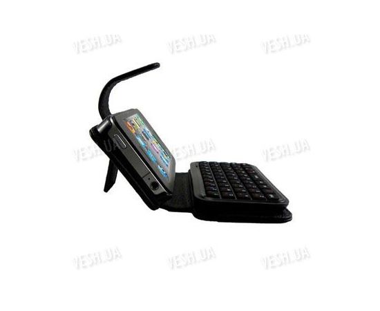 Беспроводная чёрная WiFi мини клавиатура на 49 клавиш для Iphone 4 в комплекте с чехлом, фото 2